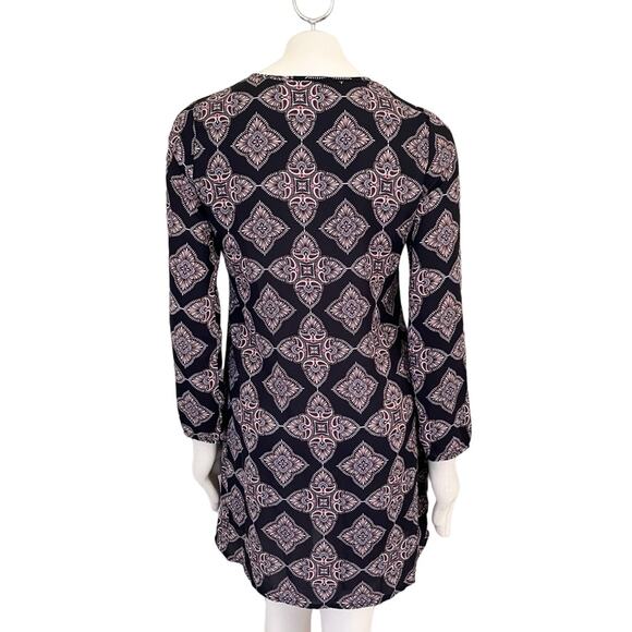 VTG 90s CHARLOTTE RUSSE Retro Medallion Print Semi Sheer Shift Dress SZ S - Picture 8 of 11